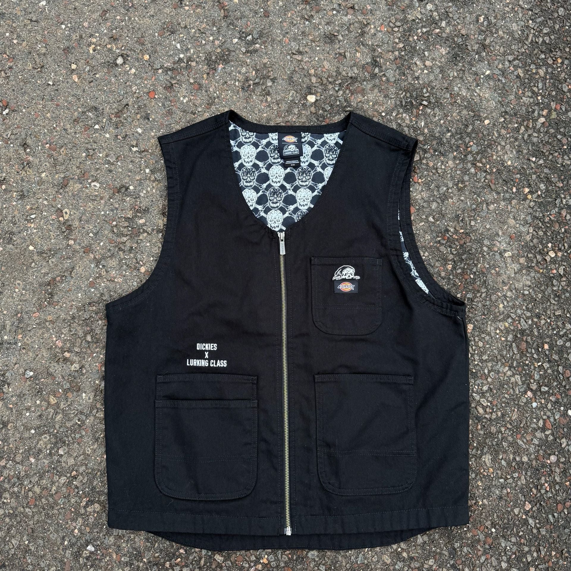 Dickies X Lurking Class By Sketchy Tank Black Canvas Work Vest